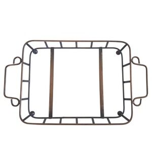 Casafina Bronze Metal Casserole Dish Tray Holder Carrier 12"x 9"in